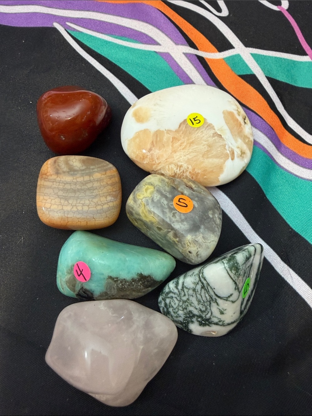 Natural Polished Decorative Stones — Assorted Colors